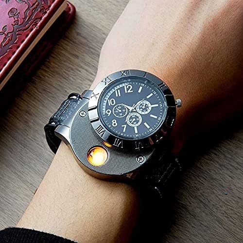 𝐃𝐎𝐍𝐓𝐔𝐌𝐏 𝐀𝐌𝐁𝐀𝐍𝐂𝐄 Black Arabic Aura Watch™Men's Military USB Lighter Watch