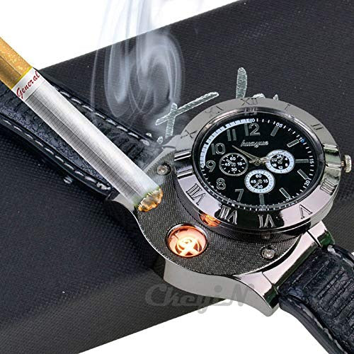 𝐃𝐎𝐍𝐓𝐔𝐌𝐏 𝐀𝐌𝐁𝐀𝐍𝐂𝐄 Black Arabic Aura Watch™Men's Military USB Lighter Watch